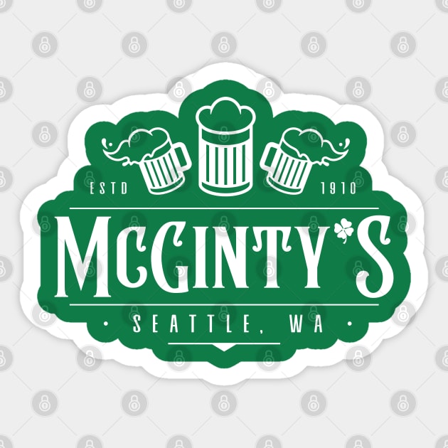 McGinty's Bar Sticker by machmigo